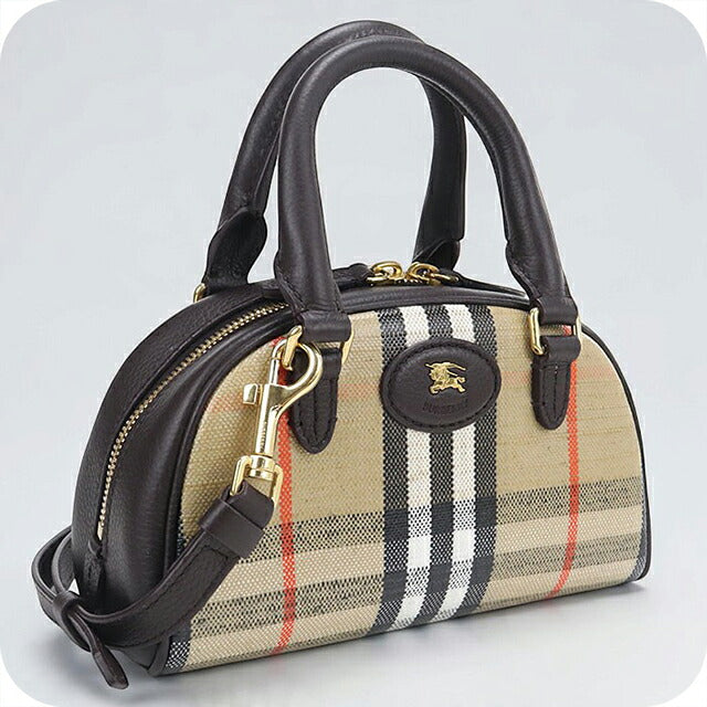 Used Burberry Handbag Ladies Brand BURBERRY Burberry Check Mini Highland Bowling Bag 8115281 Beige USDBU121211011