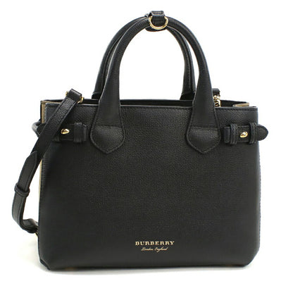 中古 バーバリー トートバッグ レディース ブランド BURBERRY スモールバナー ノバチェック 2WAY 4023700 ブラック バッグ USDBU95856011