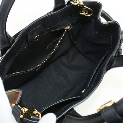 中古 バーバリー トートバッグ レディース ブランド BURBERRY スモールバナー ノバチェック 2WAY 4023700 ブラック バッグ USDBU95856011