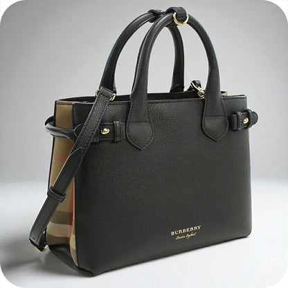 中古 バーバリー トートバッグ レディース ブランド BURBERRY スモールバナー ノバチェック 2WAY 4023700 ブラック バッグ USDBU95856011