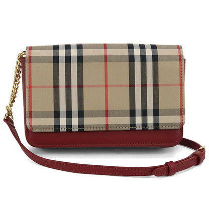 二手 Burberry 单肩包 女士品牌 BURBERRY Nova 格纹链条皮革米色包 USDBU99905011