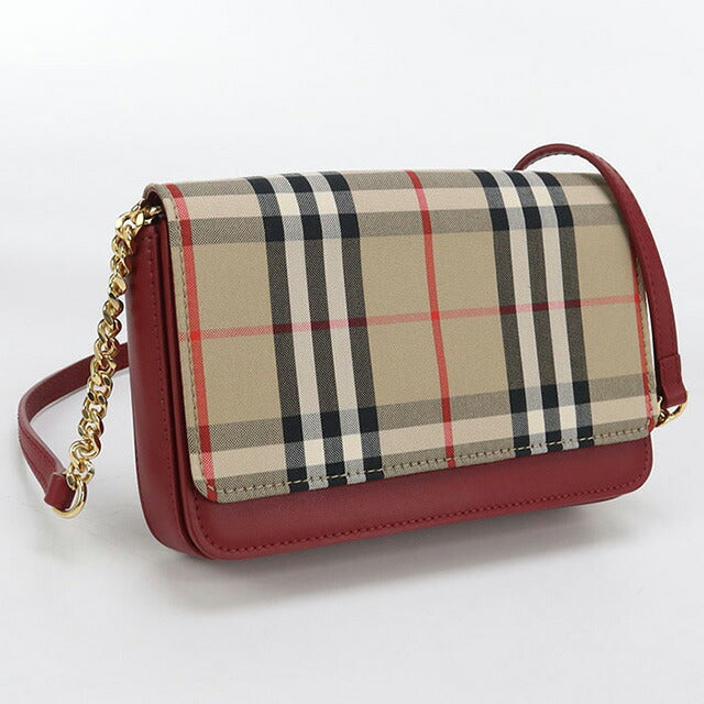 二手 Burberry 单肩包 女士品牌 BURBERRY Nova 格纹链条皮革米色包 USDBU99905011