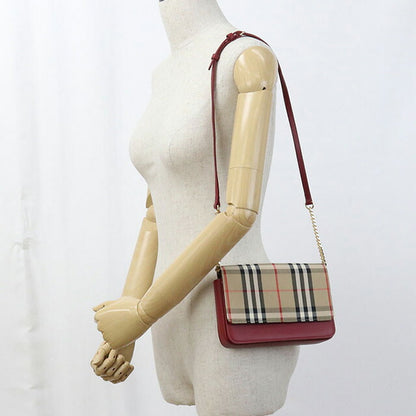 二手 Burberry 单肩包 女士品牌 BURBERRY Nova 格纹链条皮革米色包 USDBU99905011