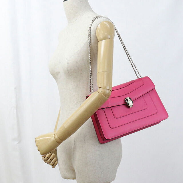 中古 ブルガリ ショルダーバッグ レディース ブランド BVLGARI セルペンティフォーエバー チェーンショルダーバッグ ピンク バッグ USDBV100432011