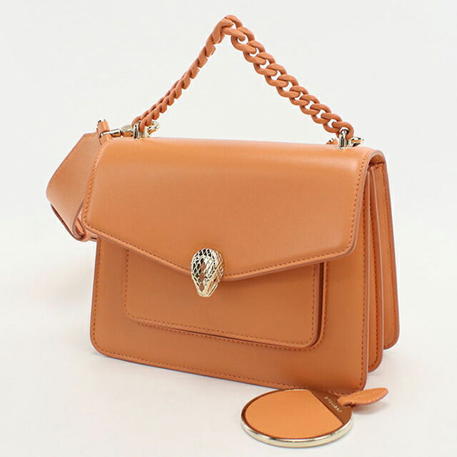 中古 ブルガリ ショルダーバッグ レディース ブランド BVLGARI セルペンティフォーエバー 2WAY レザー オレンジ バッグ USDBV102759011