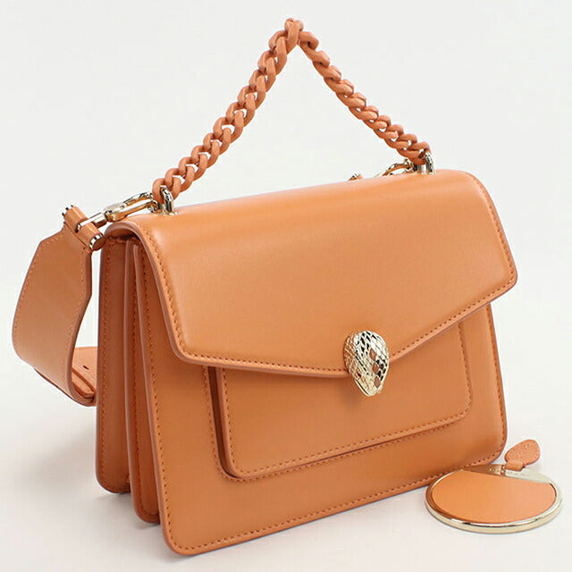 中古 ブルガリ ショルダーバッグ レディース ブランド BVLGARI セルペンティフォーエバー 2WAY レザー オレンジ バッグ USDBV102759011