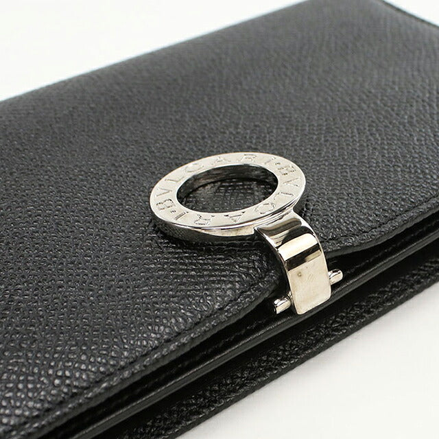 中古 ブルガリ 長財布二折 メンズ ブランド BVLGARI ブルガリ・ブルガリ ロングウォレット 23295 ブラック 財布 USDBV103645011