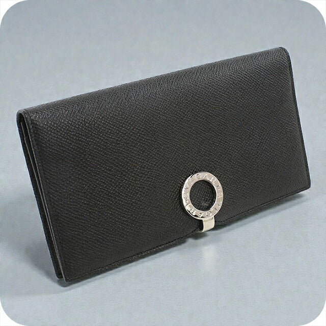 中古 ブルガリ 長財布二折 メンズ ブランド BVLGARI ブルガリ・ブルガリ ロングウォレット 23295 ブラック 財布 USDBV103645011