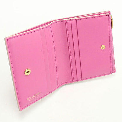 中古 ブルガリ 二つ折り財布 レディース ブランド BVLGARI ロゴマニア ピンク 財布 USDBV103702011