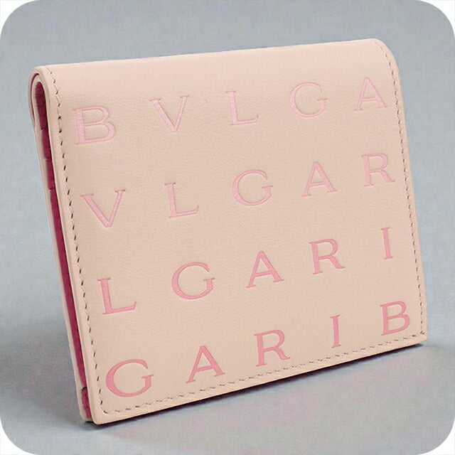 中古 ブルガリ 二つ折り財布 レディース ブランド BVLGARI ロゴマニア ピンク 財布 USDBV103702011