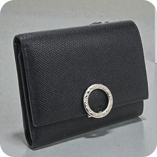 中古 ブルガリ 三折財布 ユニセックス ブランド BVLGARI ブルガリクリップ 290800 ブラック 財布 USDBV104282011