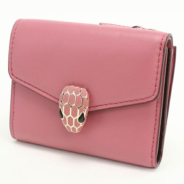 中古 ブルガリ 三折財布 レディース ブランド BVLGARI セルペンティーフォーエバー ピンク 財布 USDBV106011011