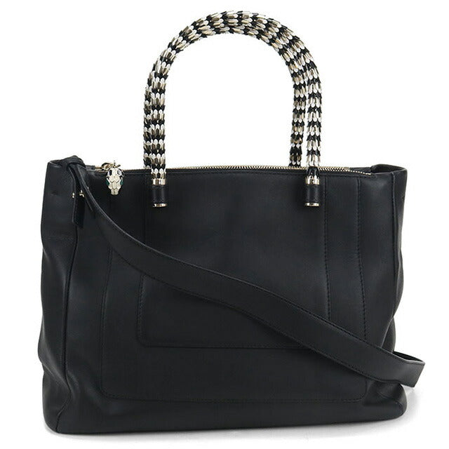 中古 ブルガリ トートバッグ レディース ブランド BVLGARI セルペンティ 2WAY ブラック バッグ USDBV107681011