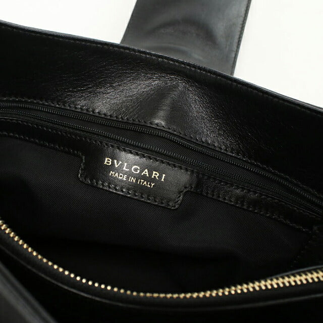 BVLGARI ブルガリ　エナメルレザー ワンショルダーバッグ　ブラック 中古 ブルガリ ショルダーバッグ レディース ブランド BVLGARI