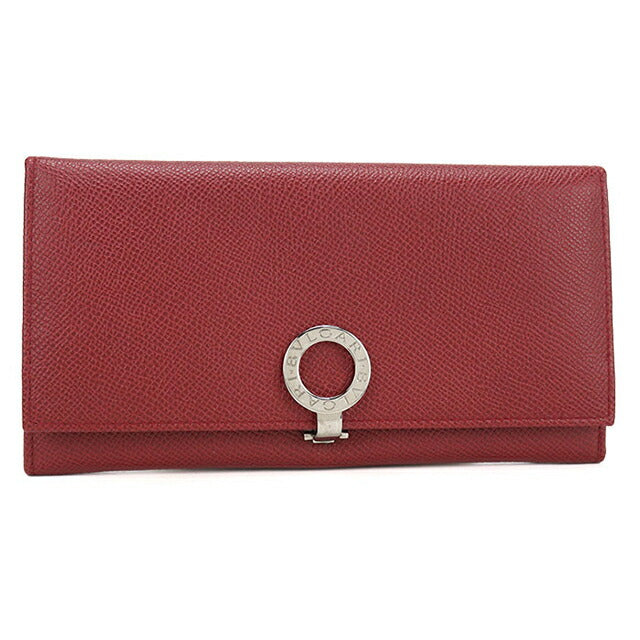 中古 ブルガリ 長財布ニ折小銭入付き レディース ブランド BVLGARI 長財布二つ折り レザー レッド USDBV114587011