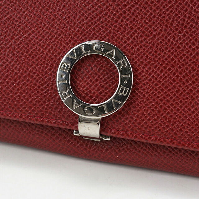 中古 ブルガリ 長財布ニ折小銭入付き レディース ブランド BVLGARI 長財布二つ折り レザー レッド USDBV114587011