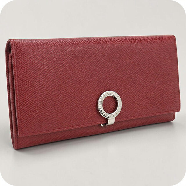 中古 ブルガリ 長財布ニ折小銭入付き レディース ブランド BVLGARI 長財布二つ折り レザー レッド USDBV114587011