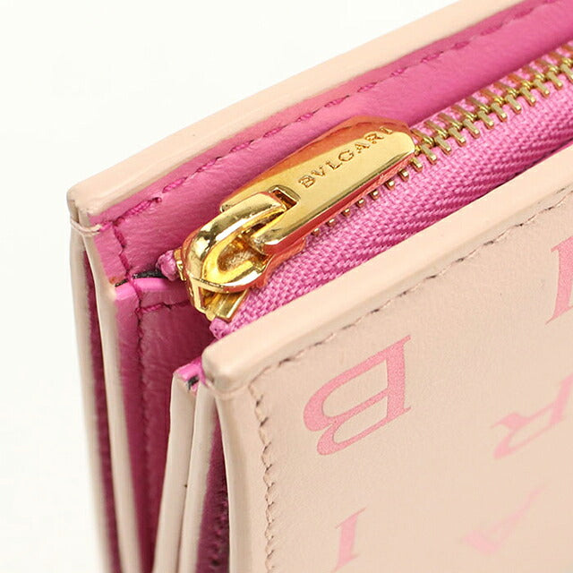 ✨️未使用級✨️ BVLGARI 三つ折り財布 ピンク ICタグあり 中古 ブルガリ 二つ折り財布 二折財布 コンパクト レディース ブランド