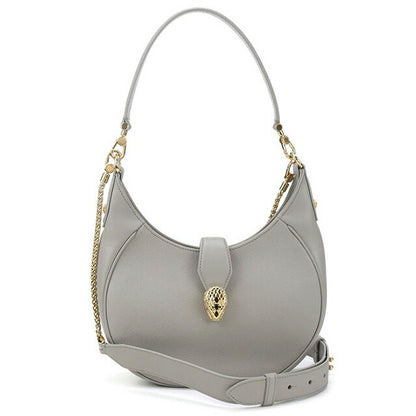 中古 ブルガリ ハンドバッグ レディース ブランド BVLGARI セルペンティ エリプス 2WAY レザー グレー バッグ USDBV96100011