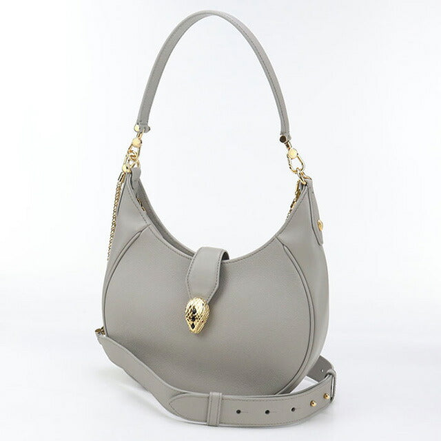 中古 ブルガリ ハンドバッグ レディース ブランド BVLGARI セルペンティ エリプス 2WAY レザー グレー バッグ USDBV96100011