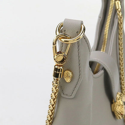 中古 ブルガリ ハンドバッグ レディース ブランド BVLGARI セルペンティ エリプス 2WAY レザー グレー バッグ USDBV96100011
