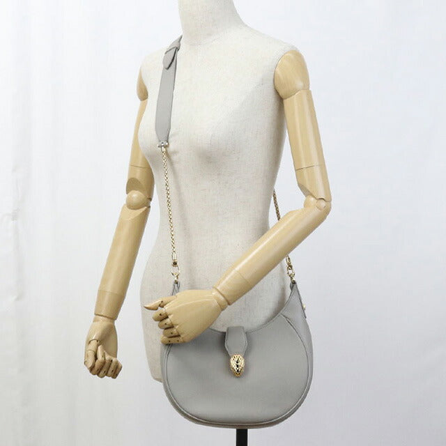 中古 ブルガリ ハンドバッグ レディース ブランド BVLGARI セルペンティ エリプス 2WAY レザー グレー バッグ USDBV96100011