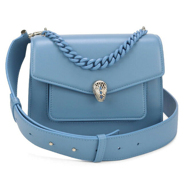 中古 ブルガリ 斜め掛け ショルダーバッグ レディース ブランド BVLGARI セルペンティフォーエバー 2WAY レザー ブルー バッグ USDBV97061011