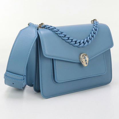 中古 ブルガリ 斜め掛け ショルダーバッグ レディース ブランド BVLGARI セルペンティフォーエバー 2WAY レザー ブルー バッグ USDBV97061011