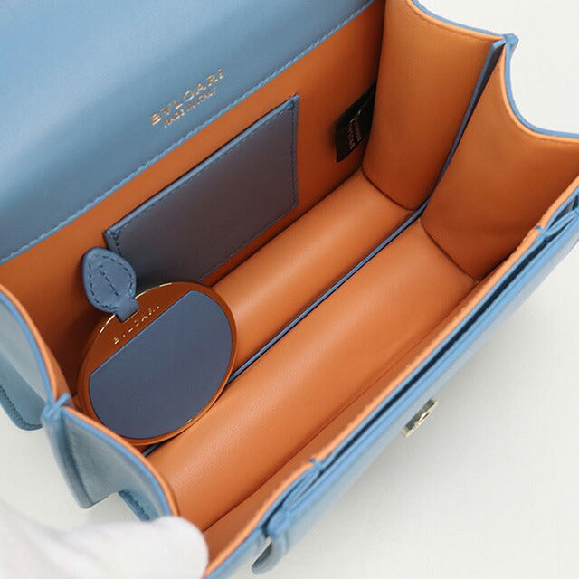 中古 ブルガリ 斜め掛け ショルダーバッグ レディース ブランド BVLGARI セルペンティフォーエバー 2WAY レザー ブルー バッグ USDBV97061011
