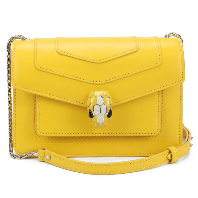中古 ブルガリ 斜め掛け ショルダーバッグ レディース ブランド BVLGARI セルペンティフォーエバー チェーン イエロー バッグ USDBV97065011
