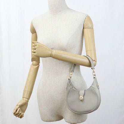 中古 ブルガリ 斜め掛け ショルダーバッグ レディース ブランド BVLGARI セルペンティエリプス 2WAY レザー グレー バッグ USDBV97555011