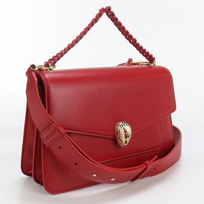 中古 ブルガリ 斜め掛け ショルダーバッグ レディース ブランド BVLGARI セルペンティフォーエバー 2WAYショルダーバッグ レッド バッグ USDBV98317011