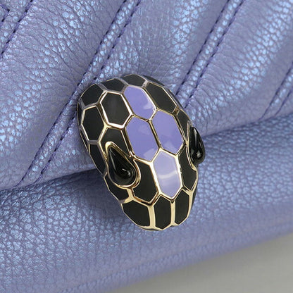 中古 ブルガリ 斜め掛け ショルダーバッグ レディース ブランド BVLGARI セルペンティフォーエバー チェーン レザー パープル バッグ USDBV98320011