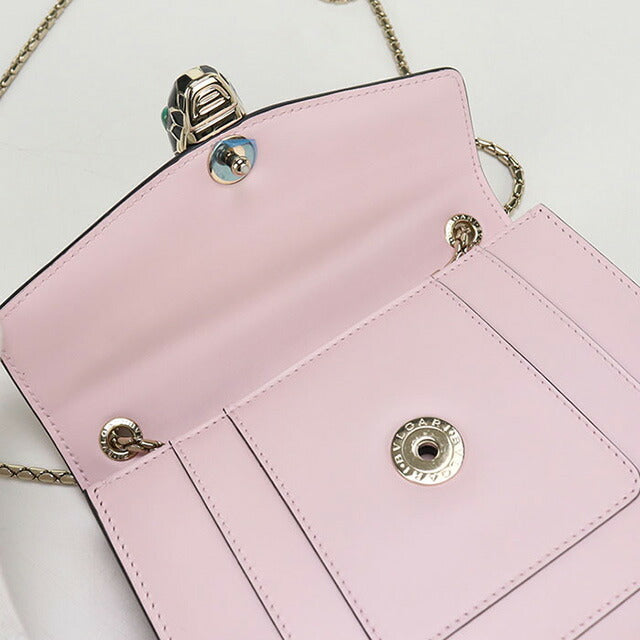 中古 ブルガリ 斜め掛け ショルダーバッグ レディース ブランド BVLGARI セルペンティフォーエバー レザー ピンク バッグ USDBV98325011