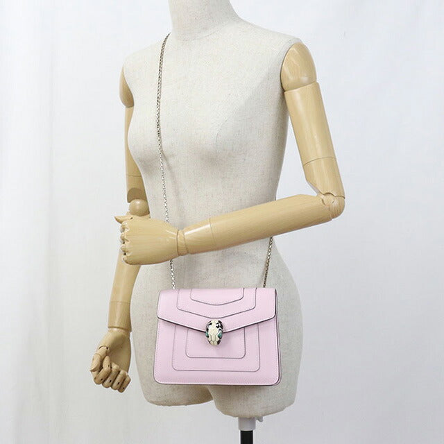 中古 ブルガリ 斜め掛け ショルダーバッグ レディース ブランド BVLGARI セルペンティフォーエバー レザー ピンク バッグ USDBV98325011