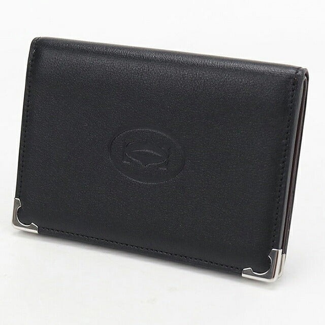 中古 カルティエ カードケース コンパクト ユニセックス ブランド Cartier マスト カードホルダー ブラック USDCA118000011
