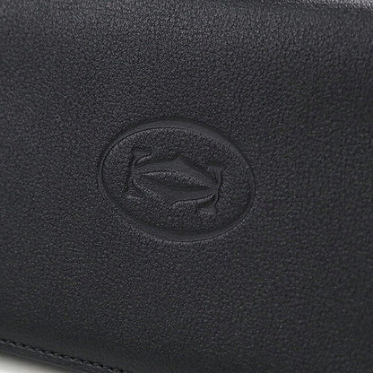中古 カルティエ カードケース コンパクト ユニセックス ブランド Cartier マスト カードホルダー ブラック USDCA118000011