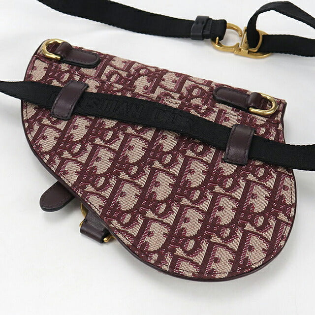 中古 ディオール ボディバッグ レディース ブランド Dior サドル ベルトバッグ ワインレッド バッグ USDCD100272011