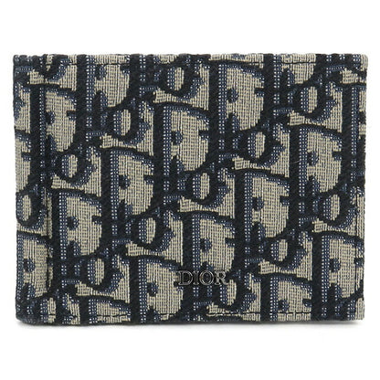 中古 ディオール 二折財布 メンズ ブランド Dior マネークリップ付き ウォレット 2ESBH069YSE_H05E ネイビー 財布 USDCD100280011