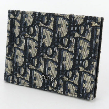 中古 ディオール 二折財布 メンズ ブランド Dior マネークリップ付き ウォレット 2ESBH069YSE_H05E ネイビー 財布 USDCD100280011