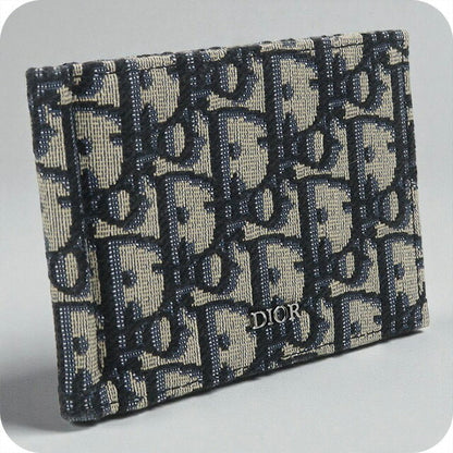 中古 ディオール 二折財布 メンズ ブランド Dior マネークリップ付き ウォレット 2ESBH069YSE_H05E ネイビー 財布 USDCD100280011