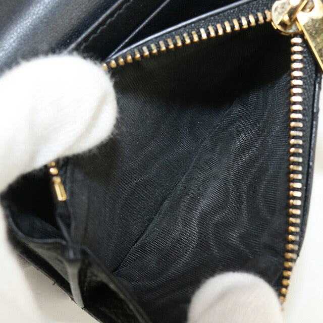 中古 ディオール 二折財布 レディース ブランド Dior CARO グリシン ウォレット S5132UWHC_M900 ブラック 財布 USDCD100281011