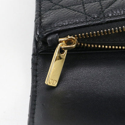 中古 ディオール 二折財布 レディース ブランド Dior CARO グリシン ウォレット S5132UWHC_M900 ブラック 財布 USDCD100281011