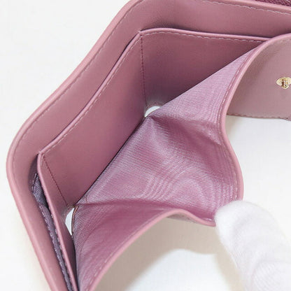 中古 ディオール 三折財布 レディース ブランド Dior ディオール カロ コンパクト ウォレット レザー ピンク 財布 USDCD100688011