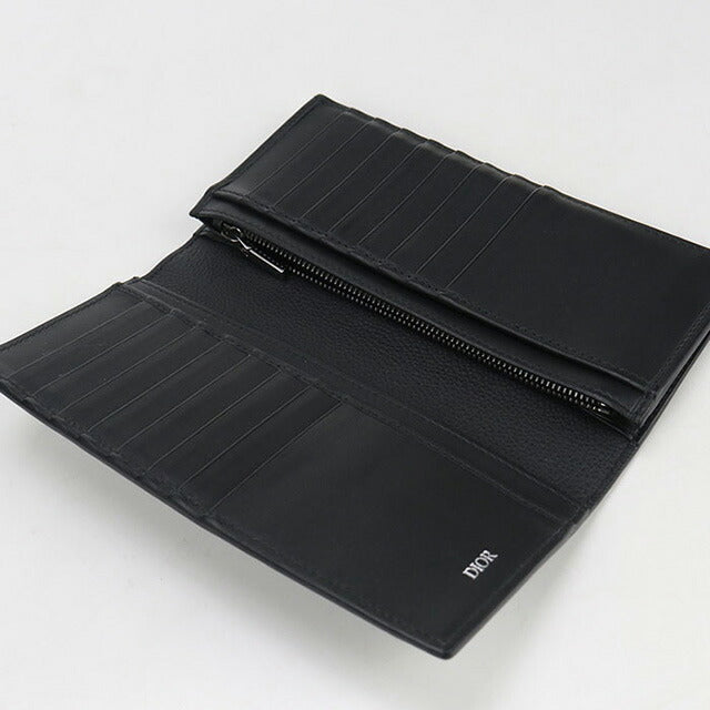 ディオール CDロゴ 長財布 ブラック レザー メンズ Dior 【中古】 中古 ディオール 長財布二折 メンズ ブランド Dior グラビティ レザー
