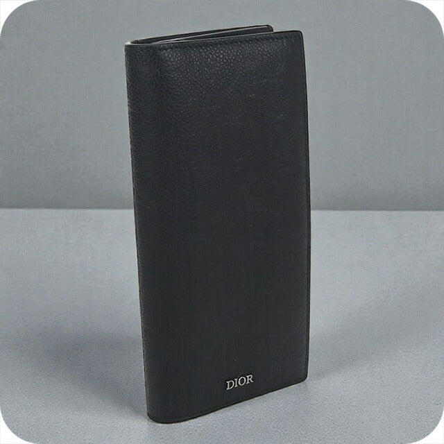 中古 ディオール 長財布二折 メンズ ブランド Dior グラビティ レザー 2ESBC002FLG_H00N ブラック 財布 USDCD100919011