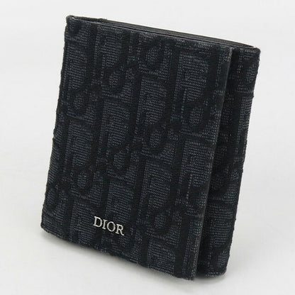 中古 ディオール 三つ折り財布 メンズ ブランド Dior ディオール オブリーク 2ESBH081YSE ブラック 財布 USDCD101545011