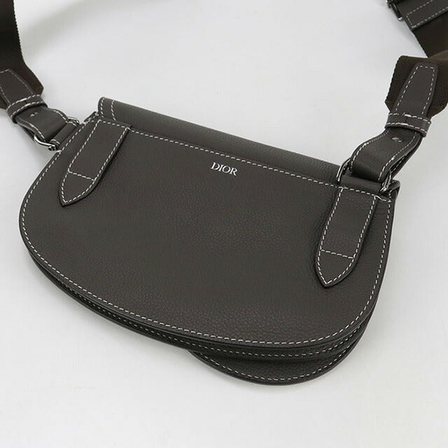中古 ディオール ボディバッグ メンズ ブランド Dior サドル グレー バッグ USDCD101922011