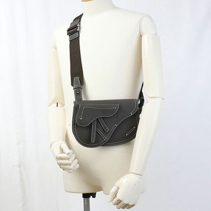 中古 ディオール ボディバッグ メンズ ブランド Dior サドル グレー バッグ USDCD101922011