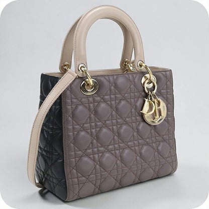 中古 ディオール トートバッグ レディース ブランド Dior レディディオール バッグ ミディアム 2WAY M0565ONGE パープル バッグ USDCD102126011